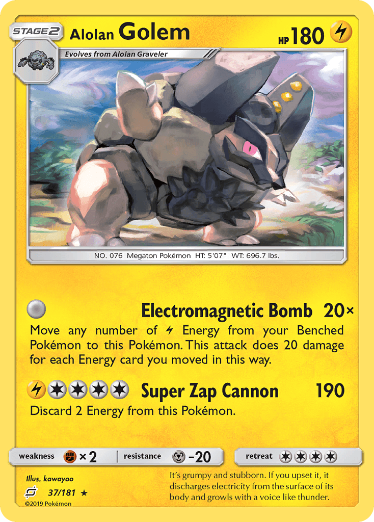 Alolan Golem Pokémon card