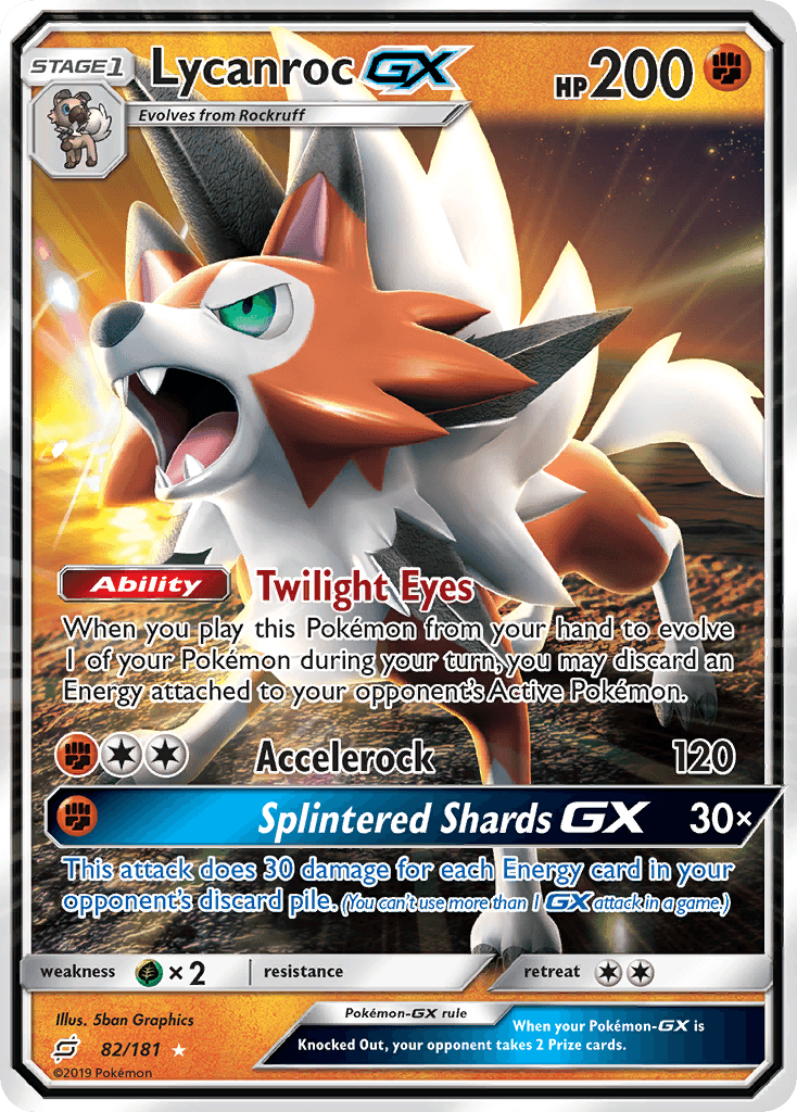 Lycanroc-GX Pokémon card