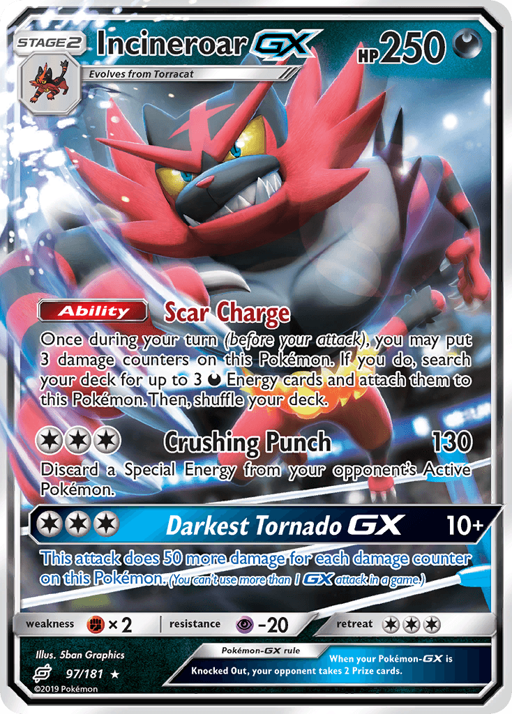 Incineroar-GX Pokémon card