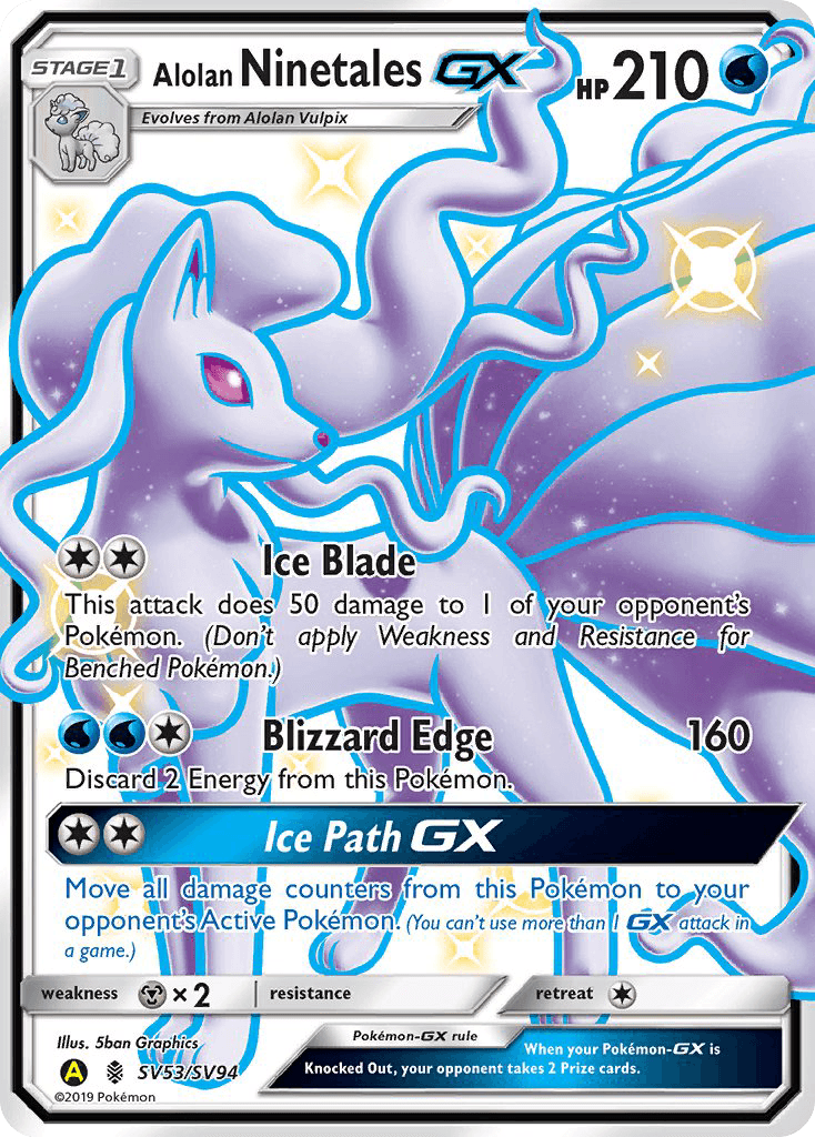 Alolan Ninetales-GX from Hidden Fates Shiny Vault