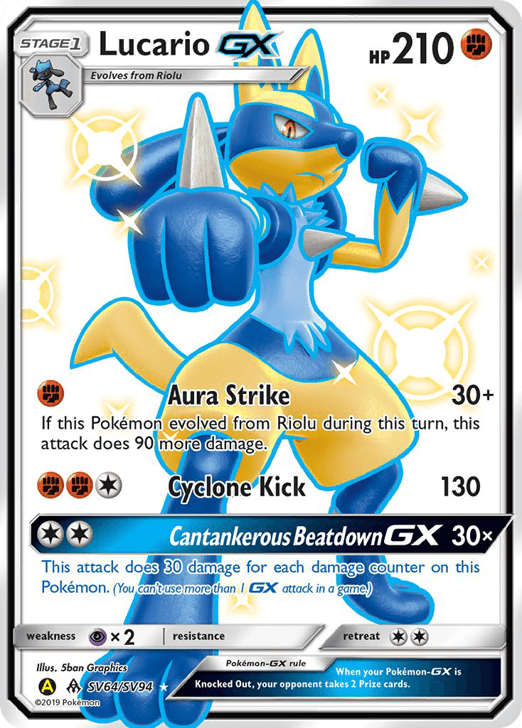 Lucario-GX from Hidden Fates Shiny Vault