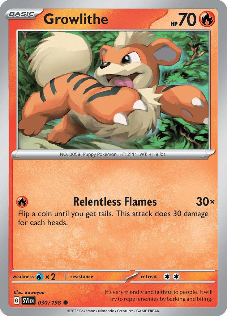 Growlithe Pokémon card