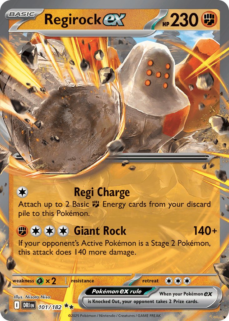 Regirock ex Pokémon card