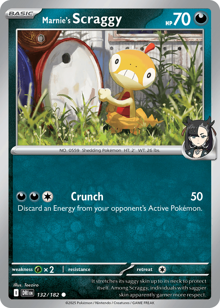 Marnie's Scraggy Pokémon card