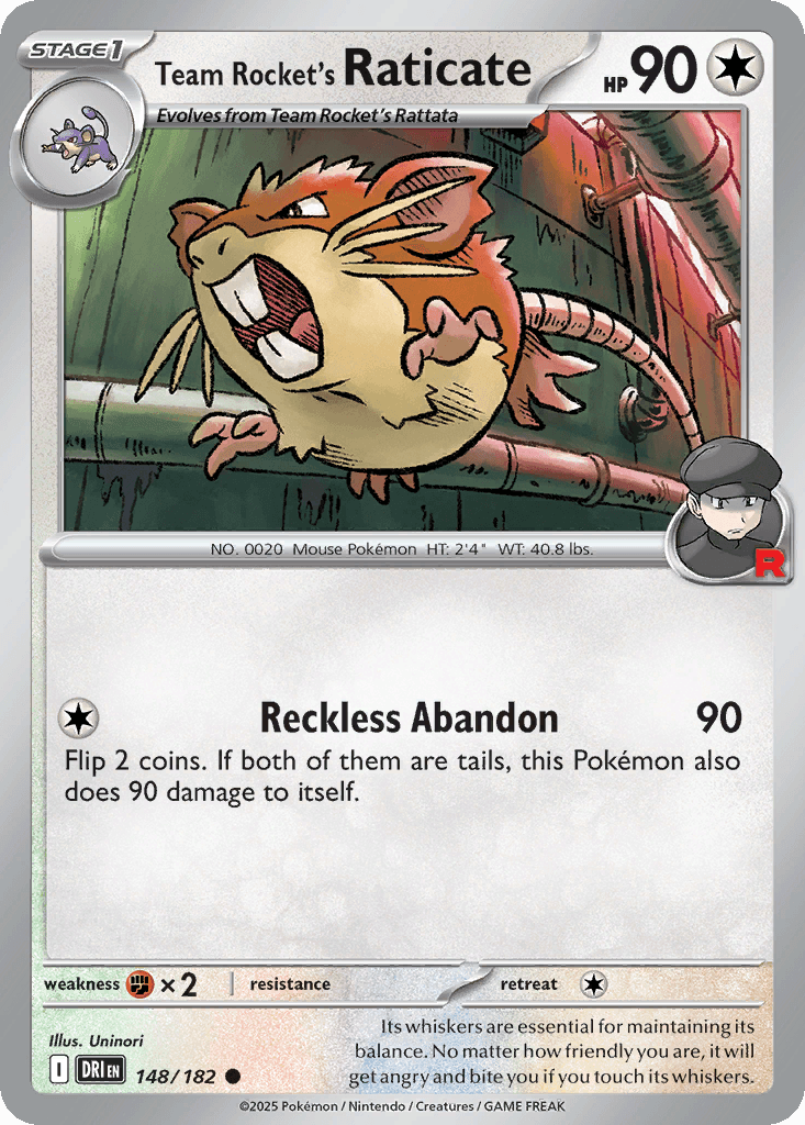 Team Rocket's Raticate Pokémon card