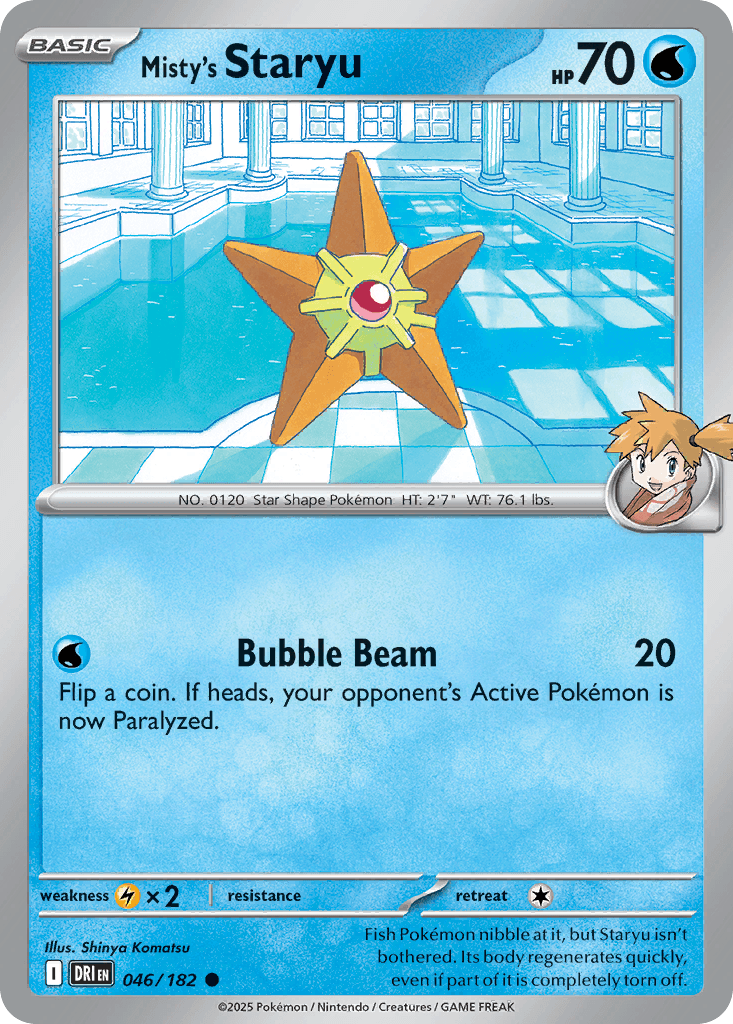 Misty's Staryu Pokémon card