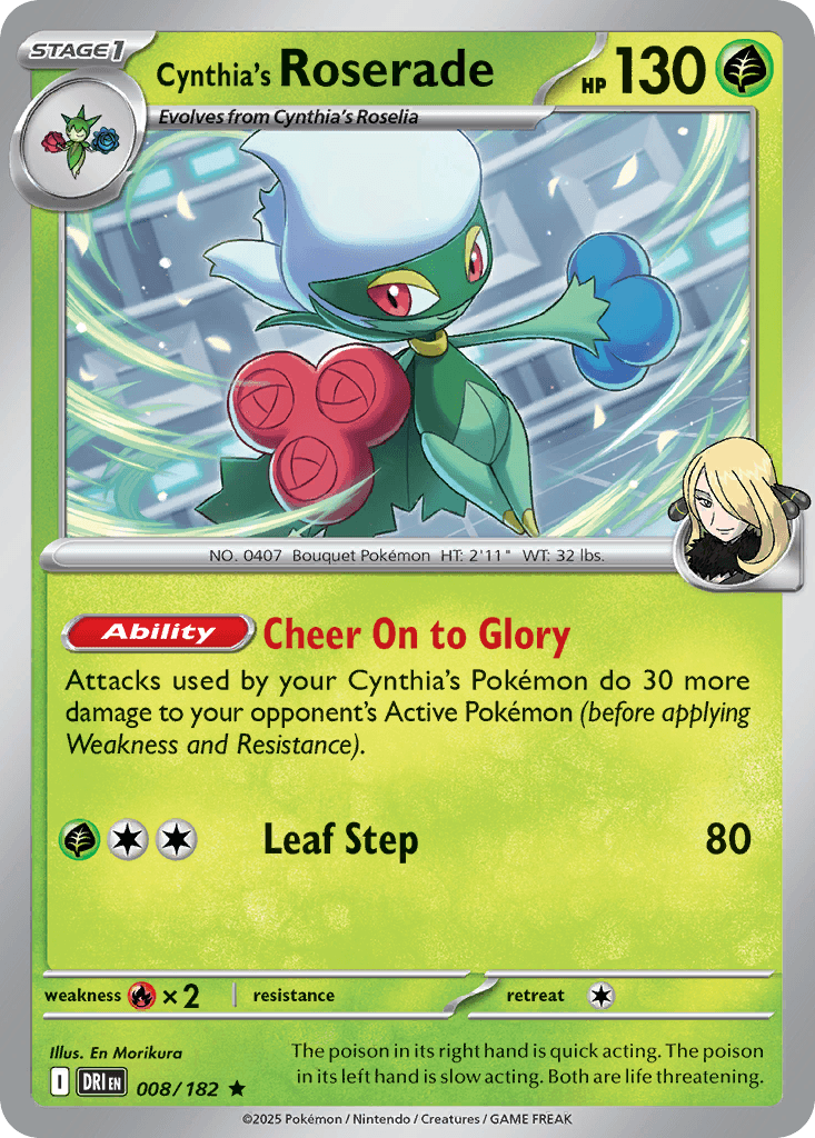 Cynthia's Roserade Pokémon card
