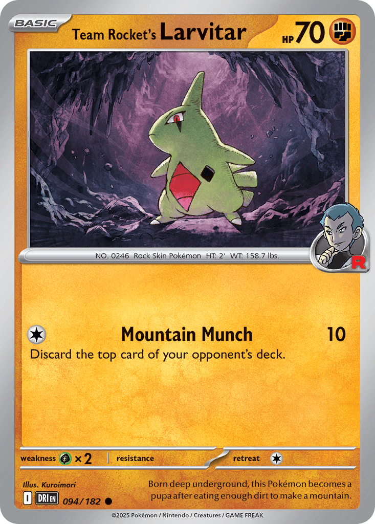 Team Rocket's Larvitar Pokémon card