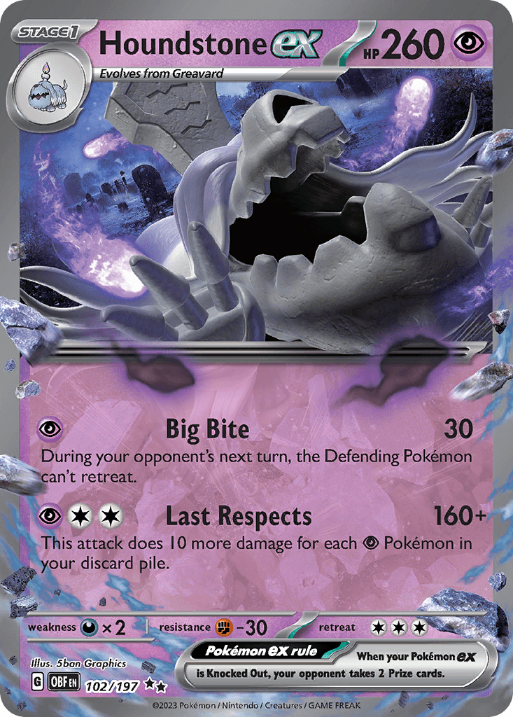 Houndstone ex Pokémon card