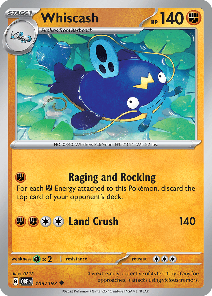 Whiscash Pokémon card