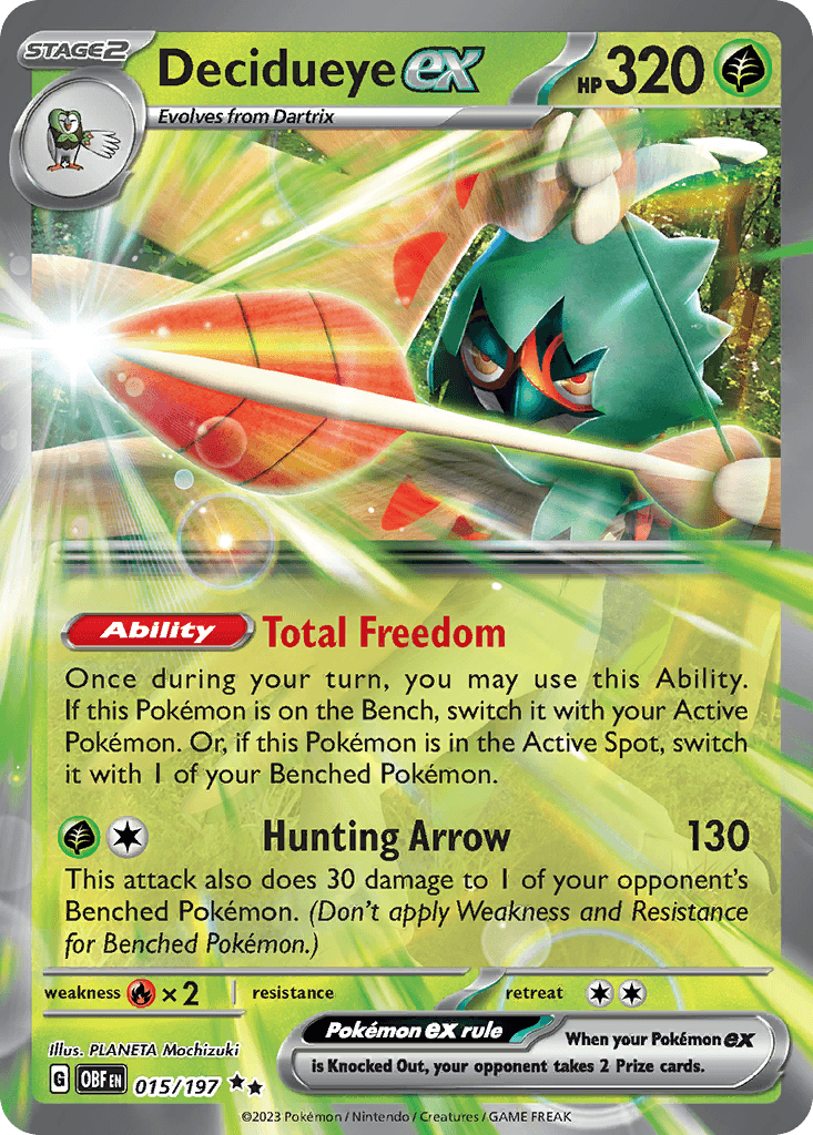 Decidueye ex Pokémon card