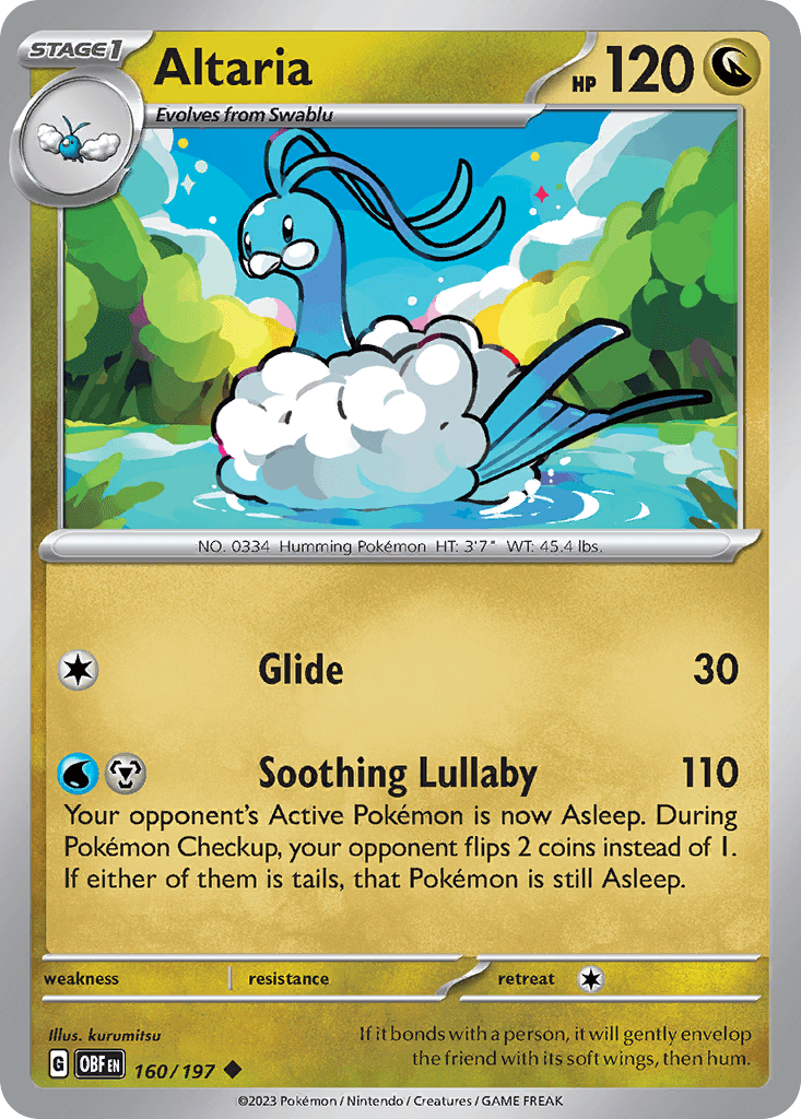 Altaria Pokémon card