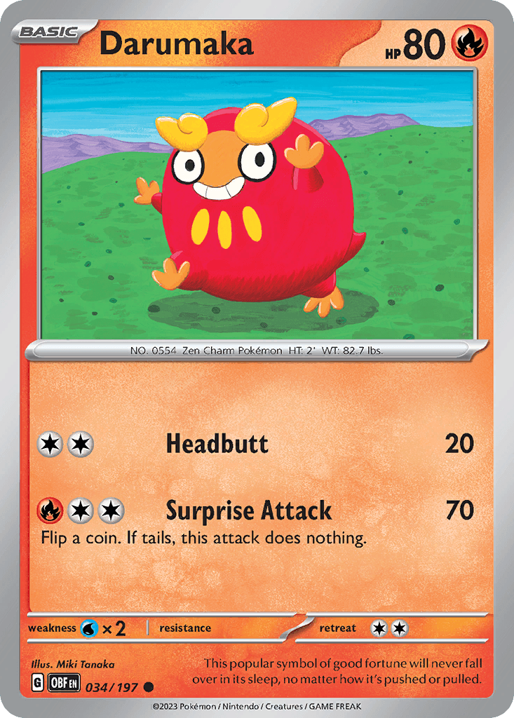 Darumaka Pokémon card