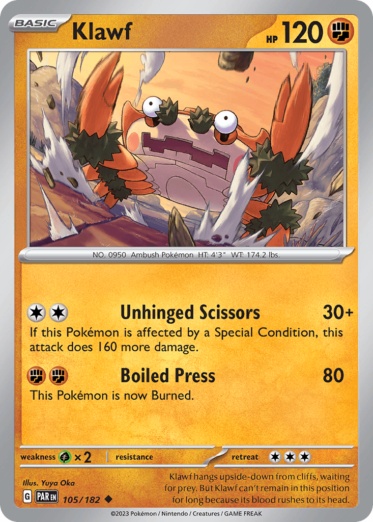 Klawf Pokémon card