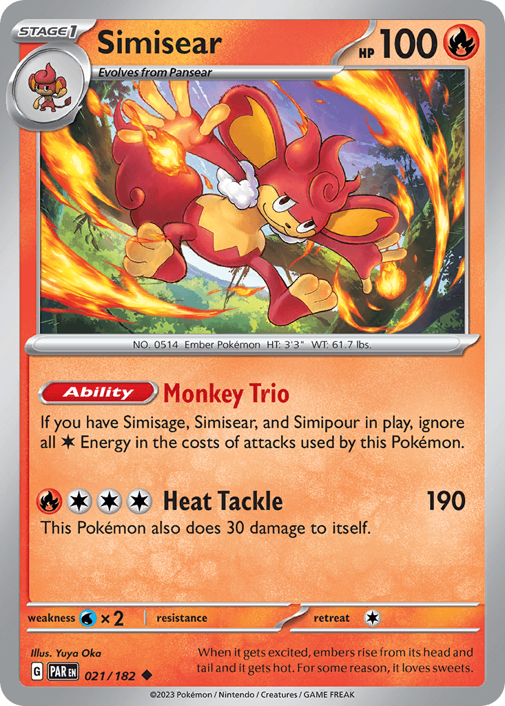 Simisear Pokémon card
