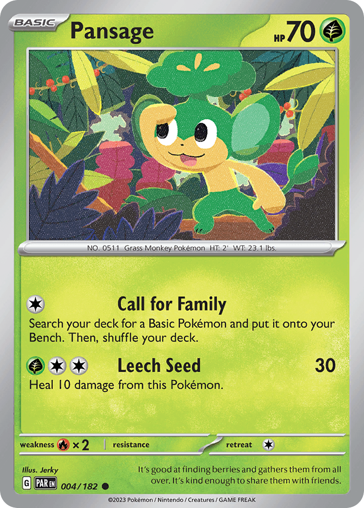 Pansage Pokémon card