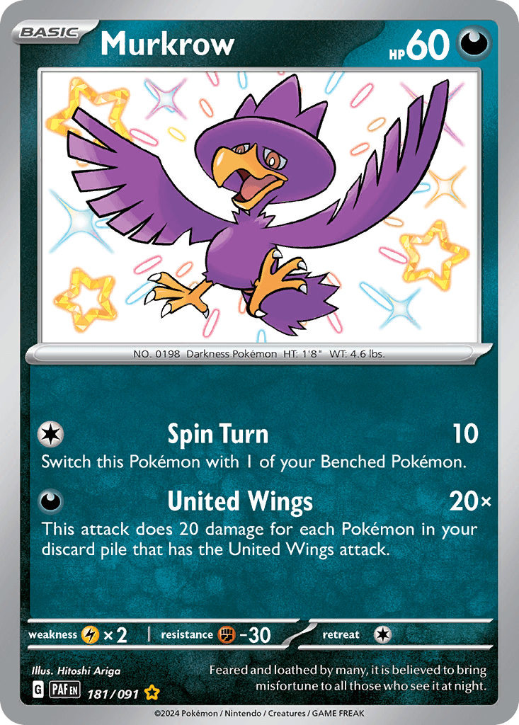 Murkrow illustrated by Hitoshi Ariga