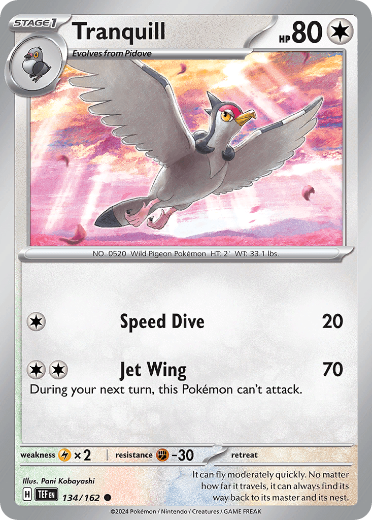 Tranquill Pokémon card