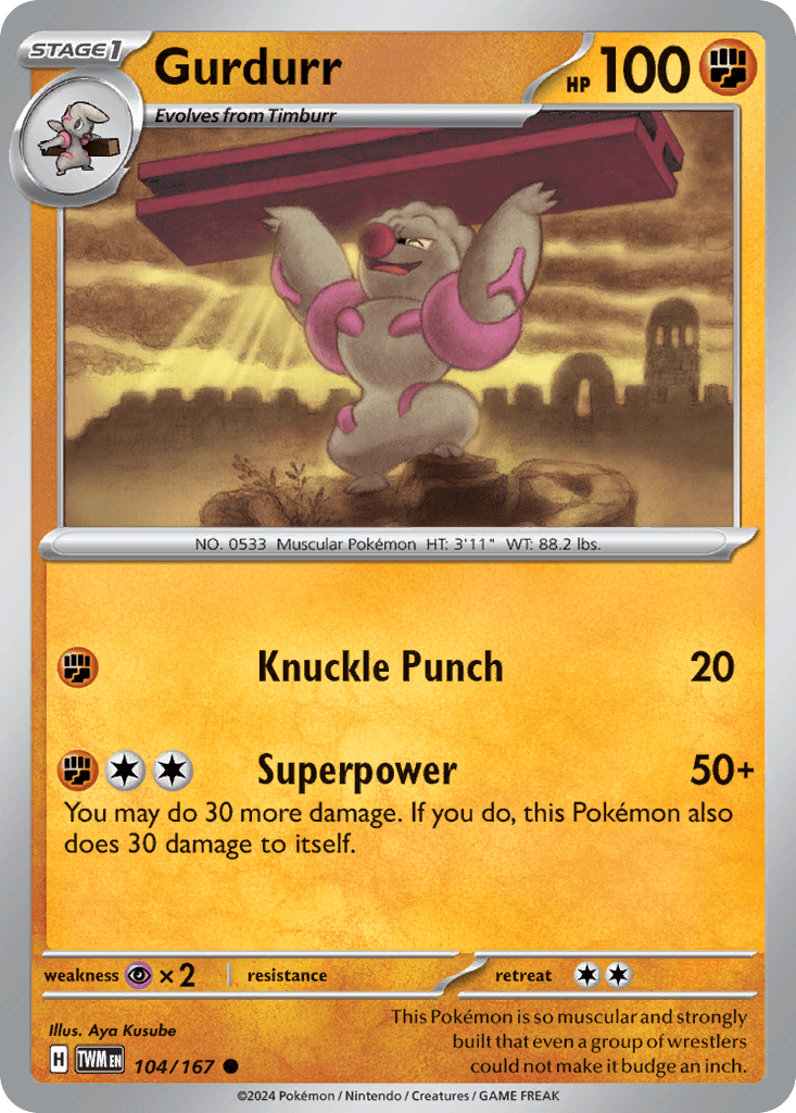 Gurdurr Pokémon card