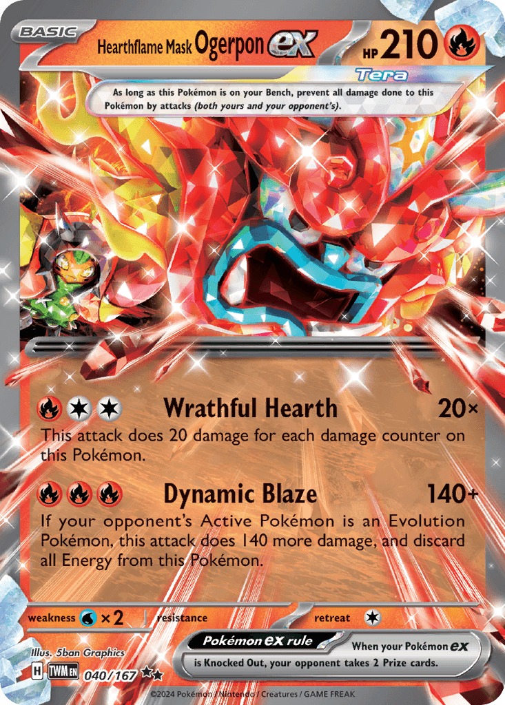 Hearthflame Mask Ogerpon ex Pokémon card