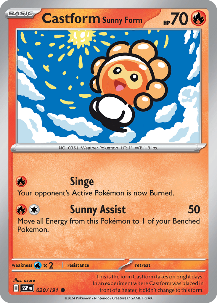 Castform Sunny Form Pokémon card