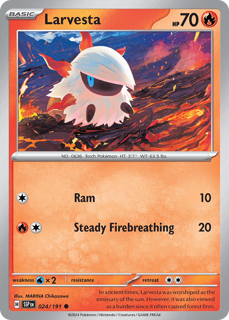 Larvesta Pokémon card