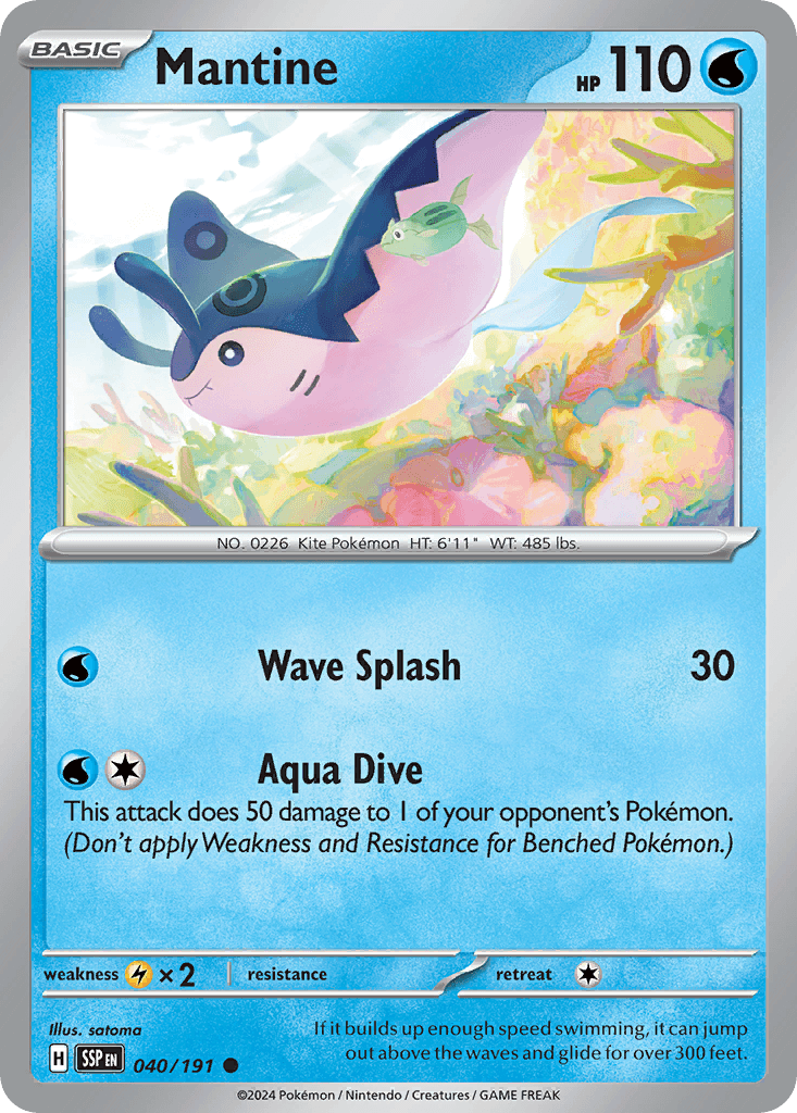 Mantine Pokémon card