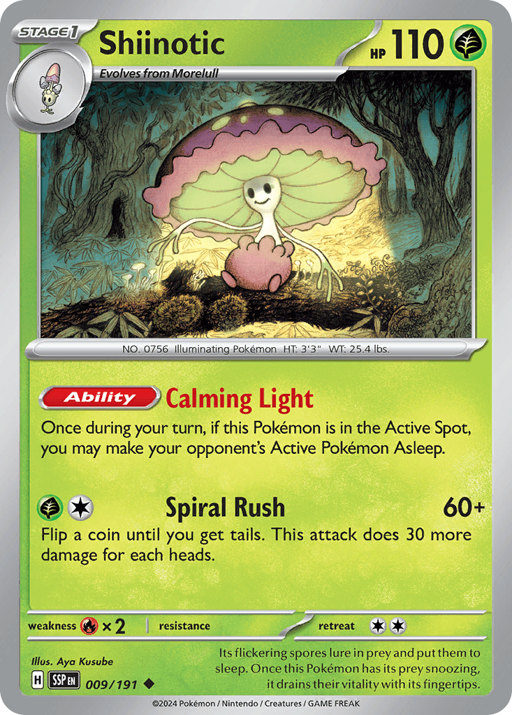 Shiinotic Pokémon card