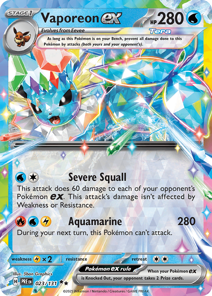Vaporeon ex from Prismatic Evolutions