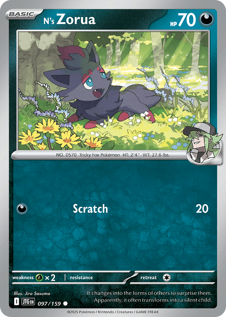 N's Zorua Pokémon card
