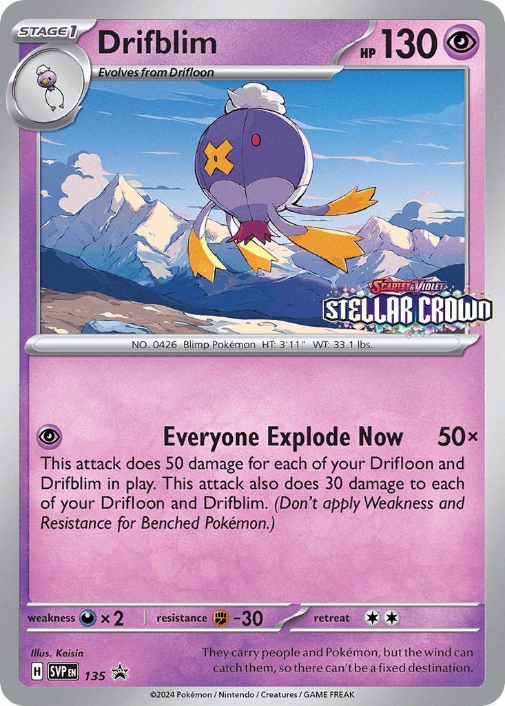 Drifblim Pokémon card