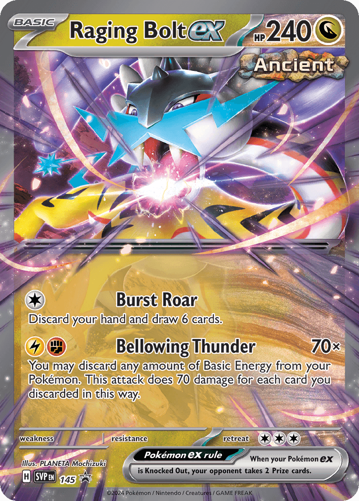 Raging Bolt ex Pokémon card