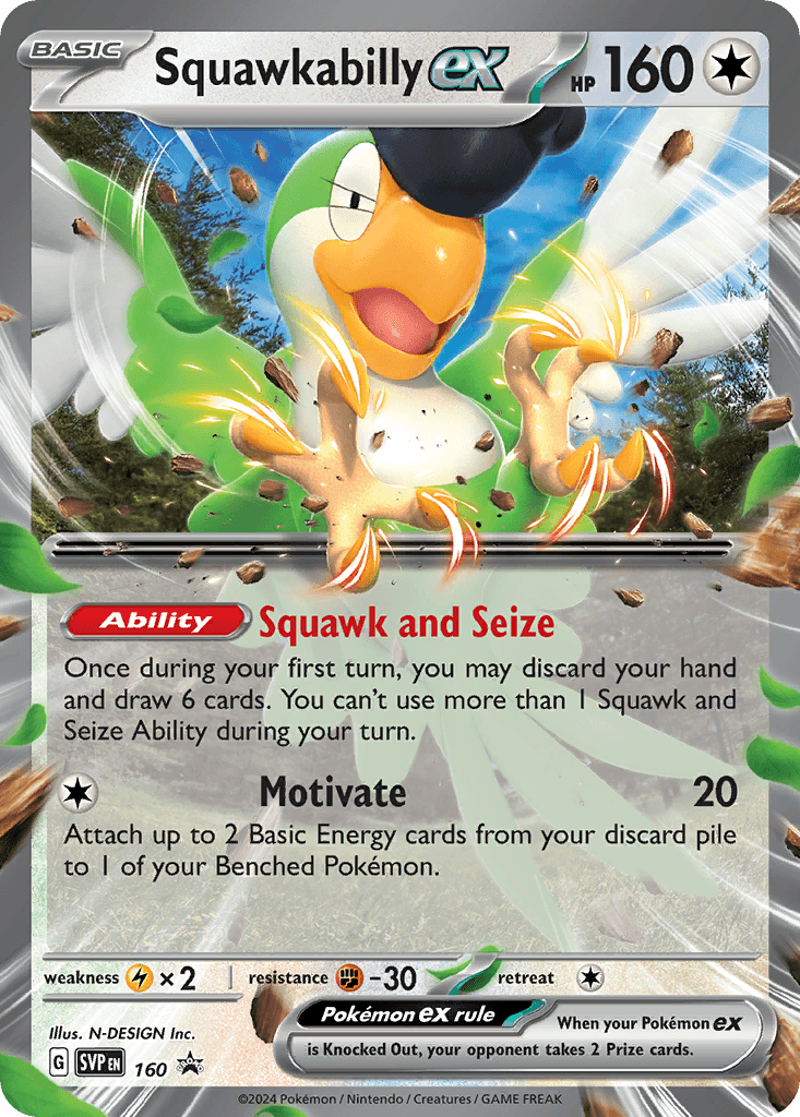 Squawkabilly ex Pokémon card