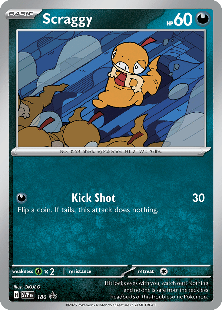 Scraggy Pokémon card