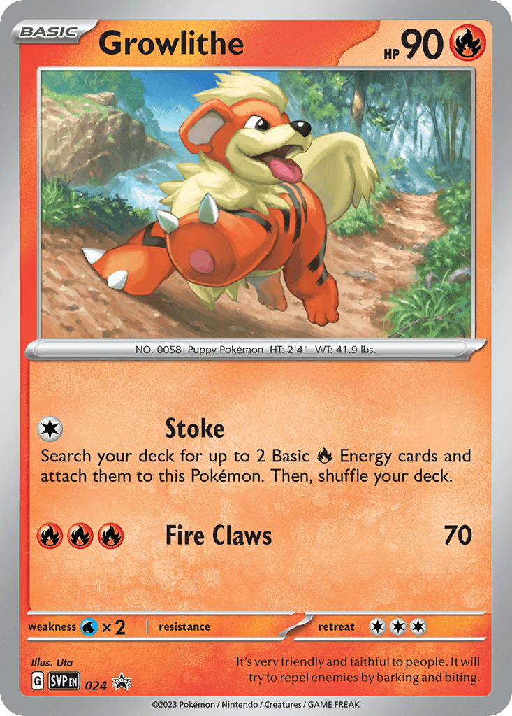 Growlithe Pokémon card