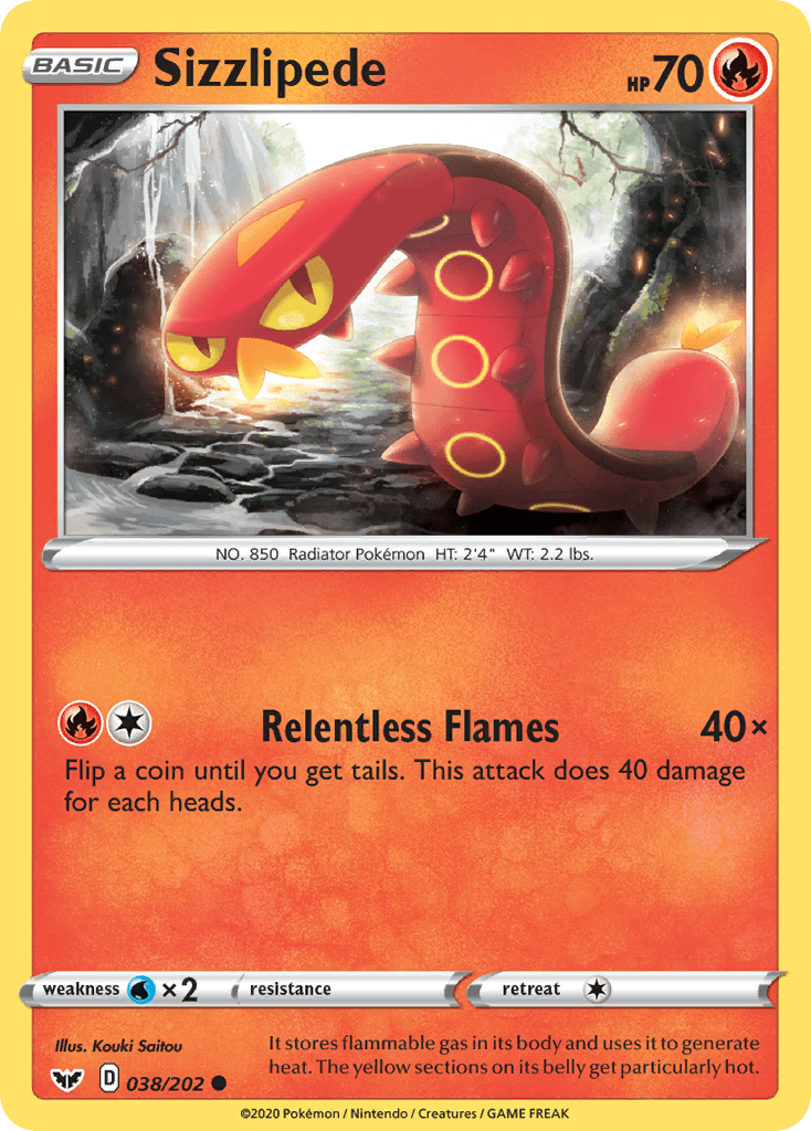 Sizzlipede Pokémon card