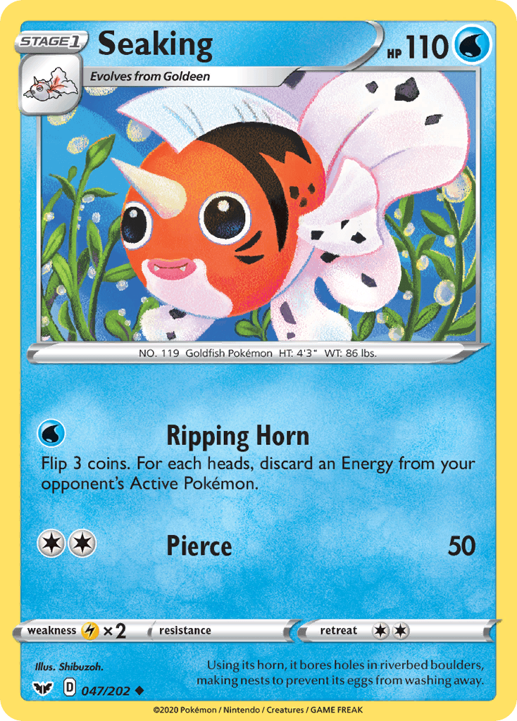 Seaking Pokémon card
