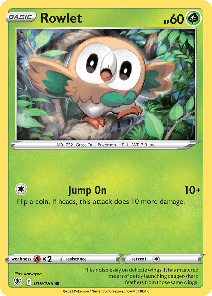 Rowlet Pokémon card