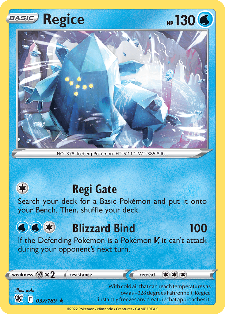 Regice Pokémon card