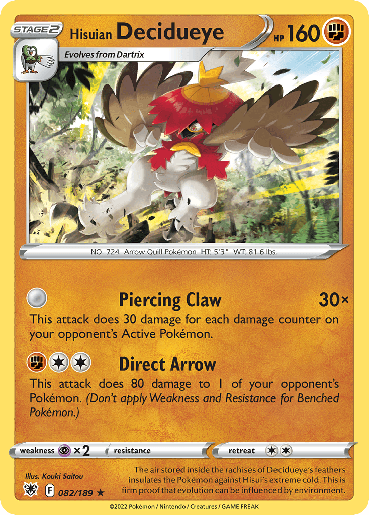 Hisuian Decidueye Pokémon card