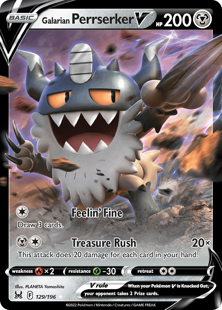 Galarian Perrserker V Pokémon card