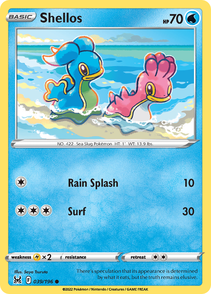 Shellos Pokémon card