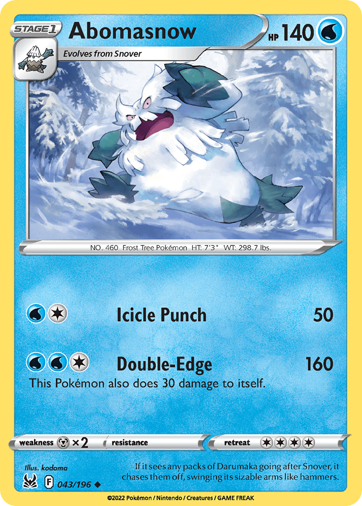 Abomasnow Pokémon card