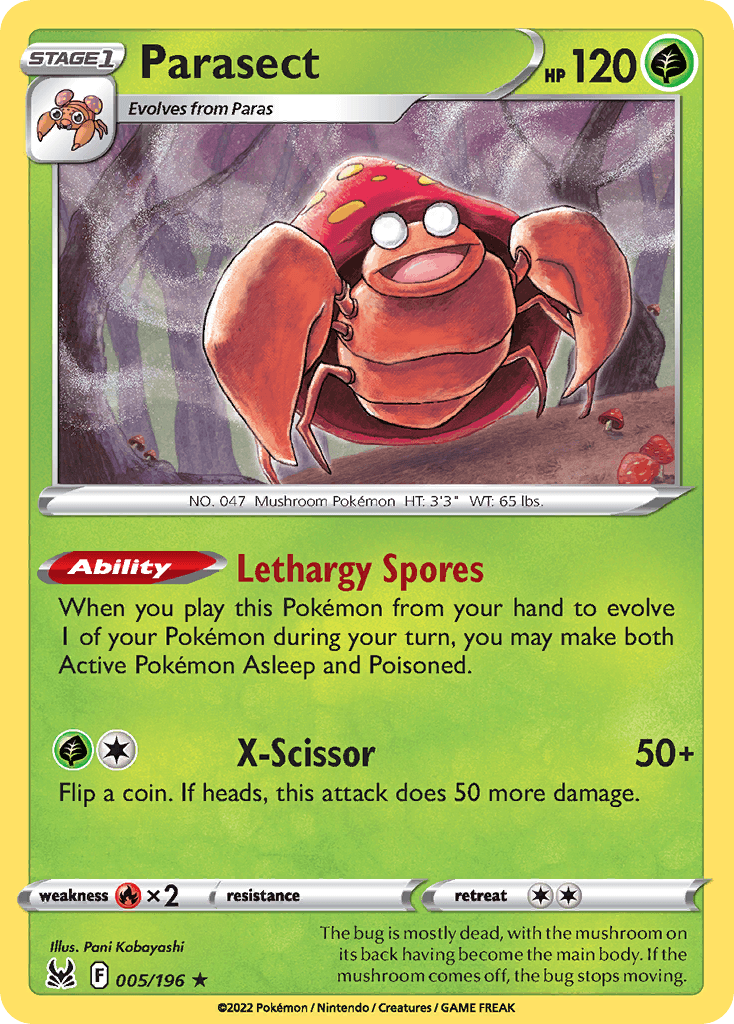 Parasect Pokémon card