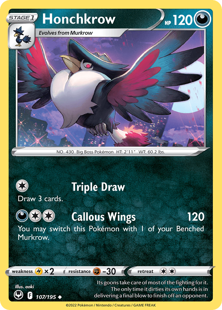 Honchkrow Pokémon card