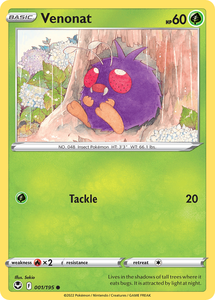 Venonat Pokémon card