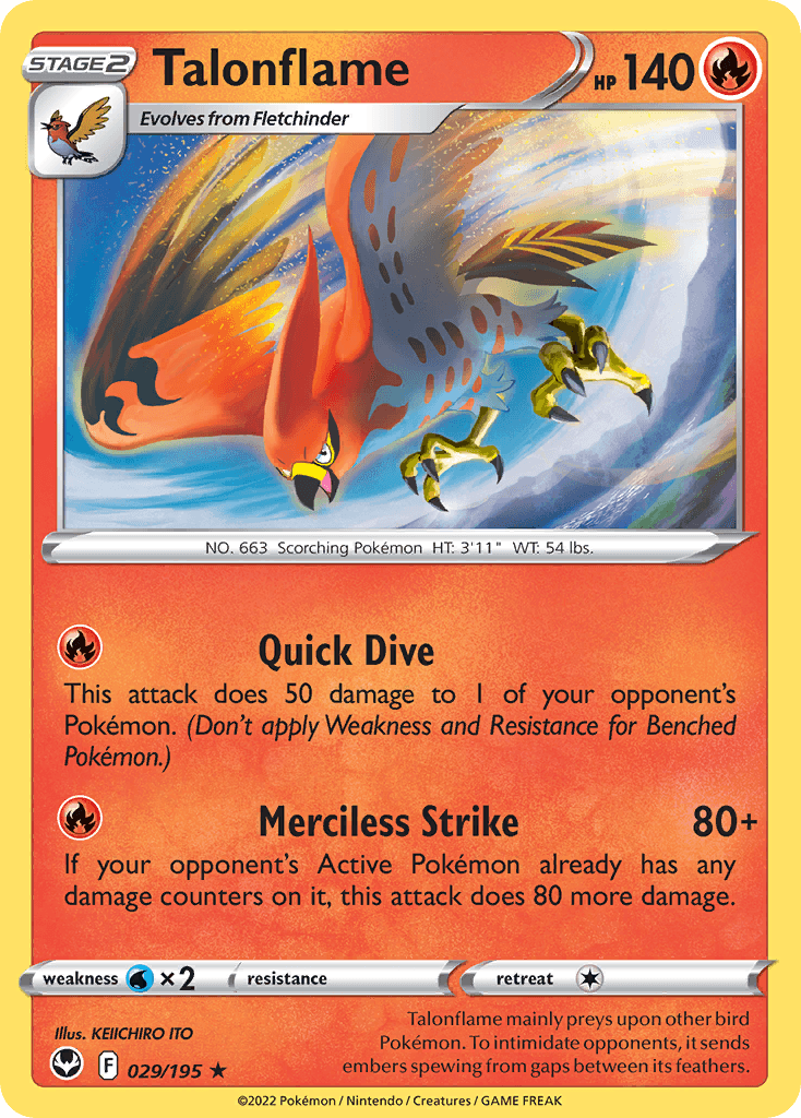 Talonflame Pokémon card