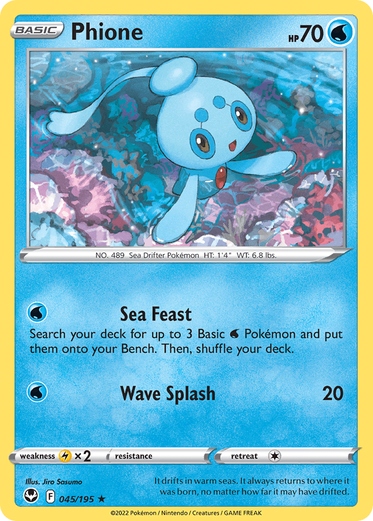 Phione Pokémon card