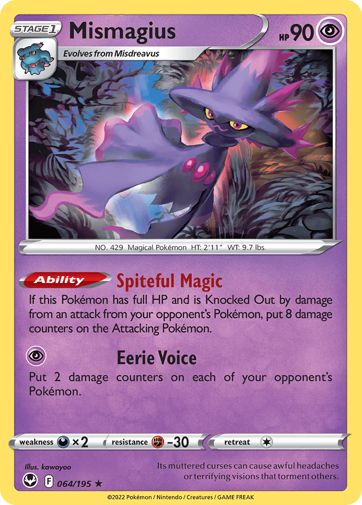 Mismagius Pokémon card