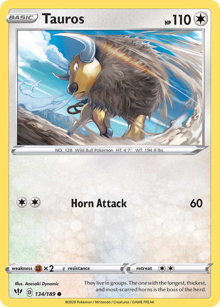 Tauros Pokémon card